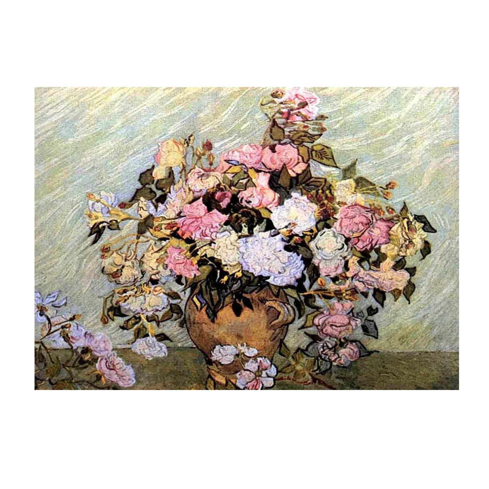 Amazon.co.jp: ヴァンゴッホ《バラの花瓶》複製名画 ポスター飾り絵 油